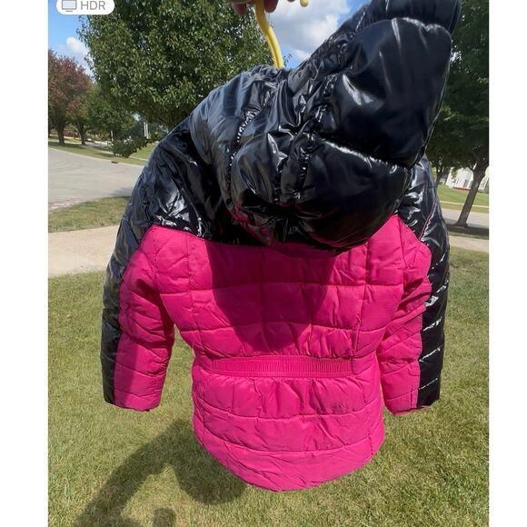 Nike Little Kid Girls Colorblock Hooded Puffer Jacket Size 4 XS Pink Black - Picture 11 of 13